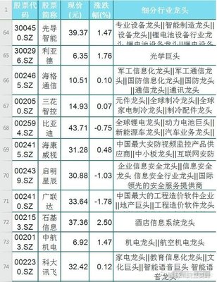科技股票有哪些龙头股2020